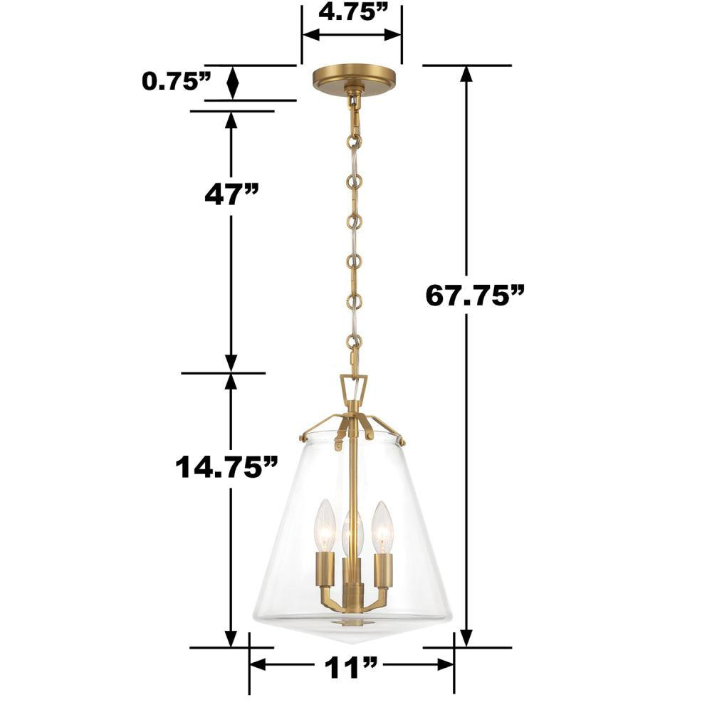 Crystorama VOSS VSS-7004-LG Mini Chandelier Modern - Luxe Gold