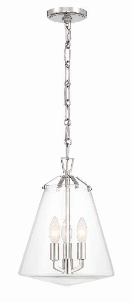 Crystorama VOSS VSS-7004-PN Mini Chandelier Modern - Polished Nickel