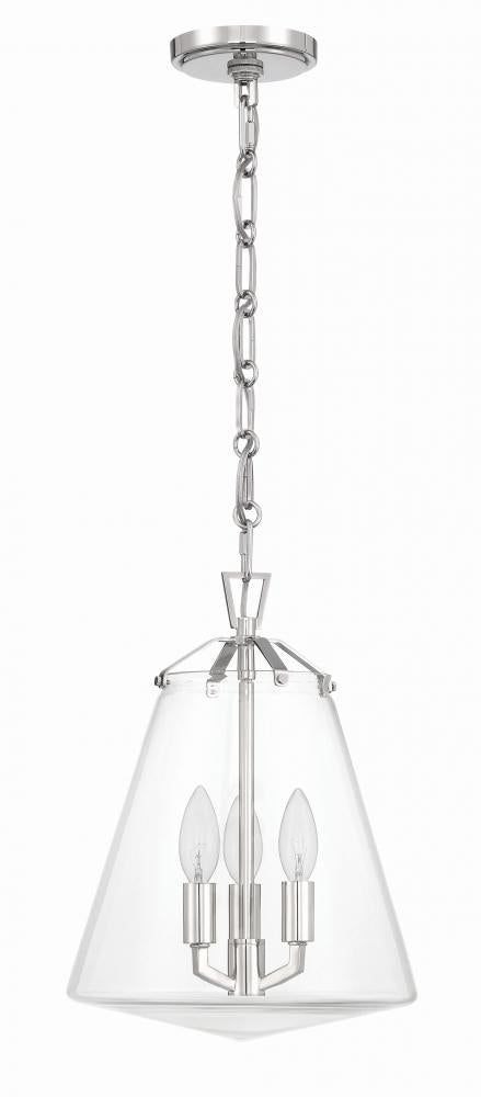 Crystorama VOSS VSS-7004-PN Mini Chandelier Modern - Polished Nickel