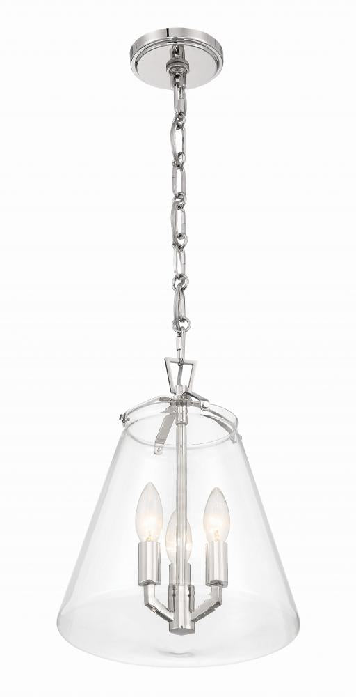 Crystorama VOSS VSS-7004-PN Mini Chandelier Modern - Polished Nickel