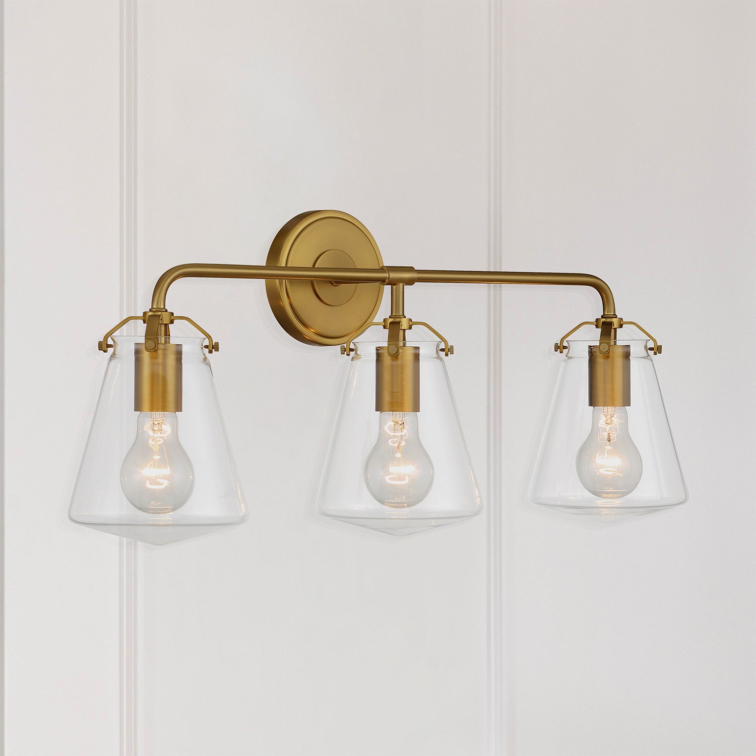 Crystorama Voss VSS-7013-LG – 25 Inch – 3 Light – Bath Vanity Light – Luxe Gold – Damp Rated