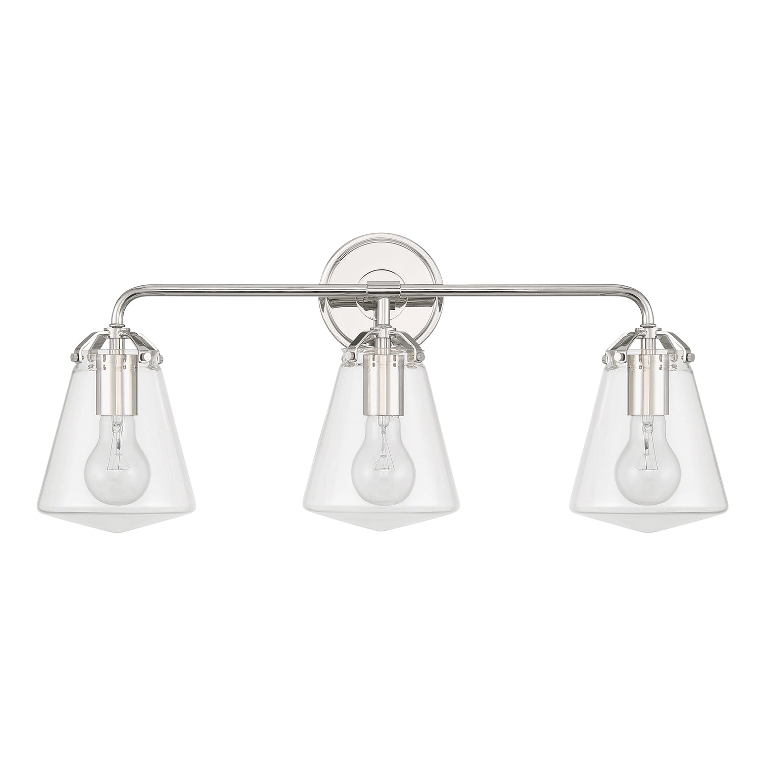 Crystorama Voss VSS-7013-PN – 25 Inch – 3 Light – Bath Vanity Light – Polished Nickel – Damp Rated