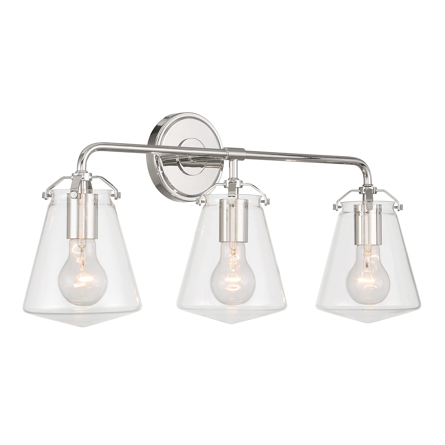Crystorama Voss VSS-7013-PN – 25 Inch – 3 Light – Bath Vanity Light – Polished Nickel – Damp Rated
