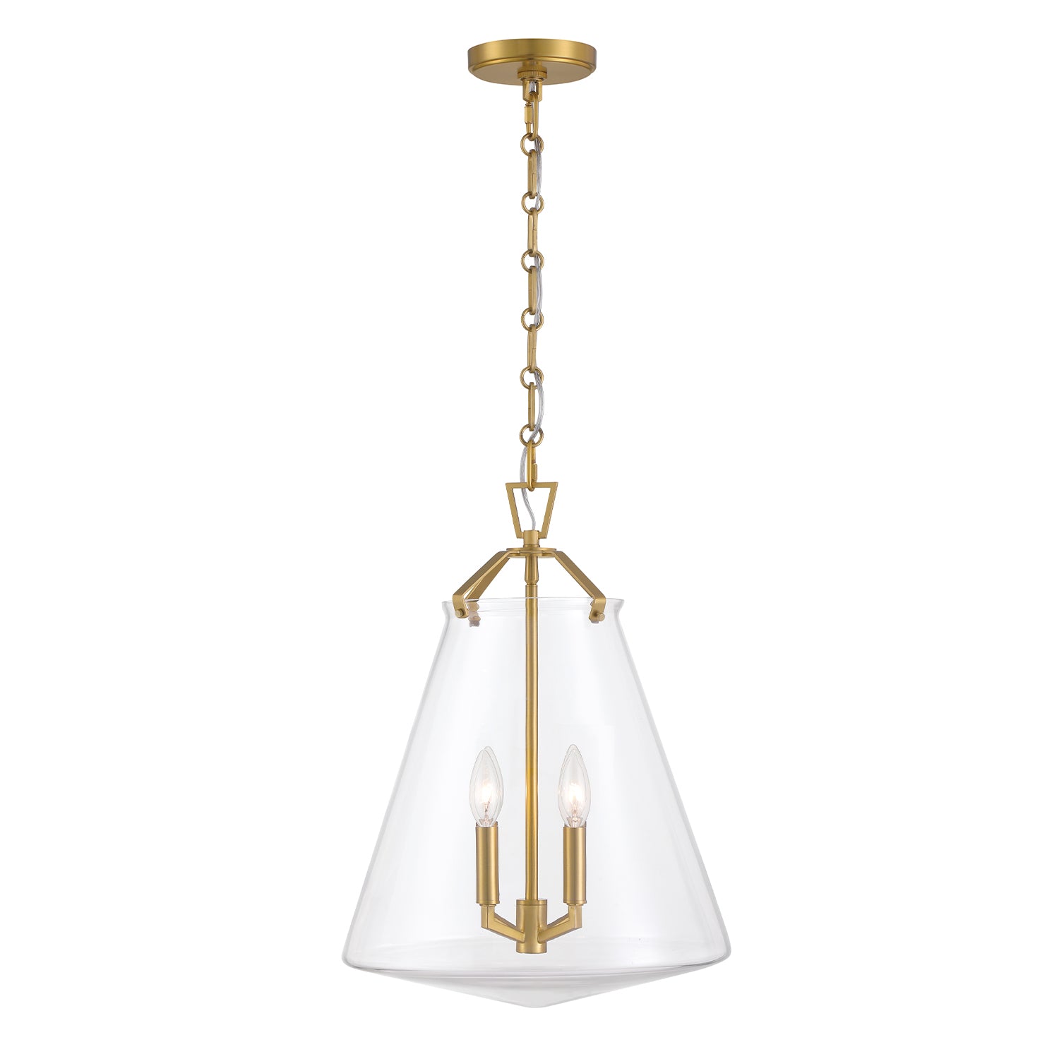 Crystorama Voss VSS-7015-LG – 15.25 Inch – 4 Light – Pendant Light – Luxe Gold – Damp Rated