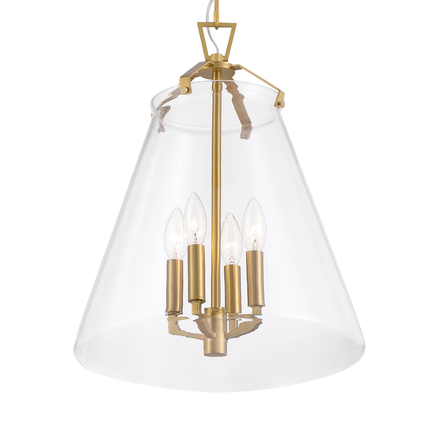 Crystorama Voss VSS-7015-LG – 15.25 Inch – 4 Light – Pendant Light – Luxe Gold – Damp Rated