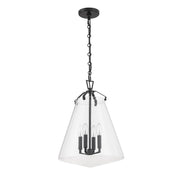 Crystorama Voss VSS-7015-MK – 15.25 Inch – 4 Light – Pendant Light – Matte Black – Damp Rated