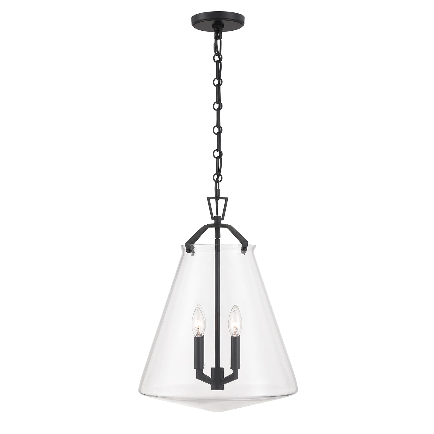 Crystorama Voss VSS-7015-MK – 15.25 Inch – 4 Light – Pendant Light – Matte Black – Damp Rated