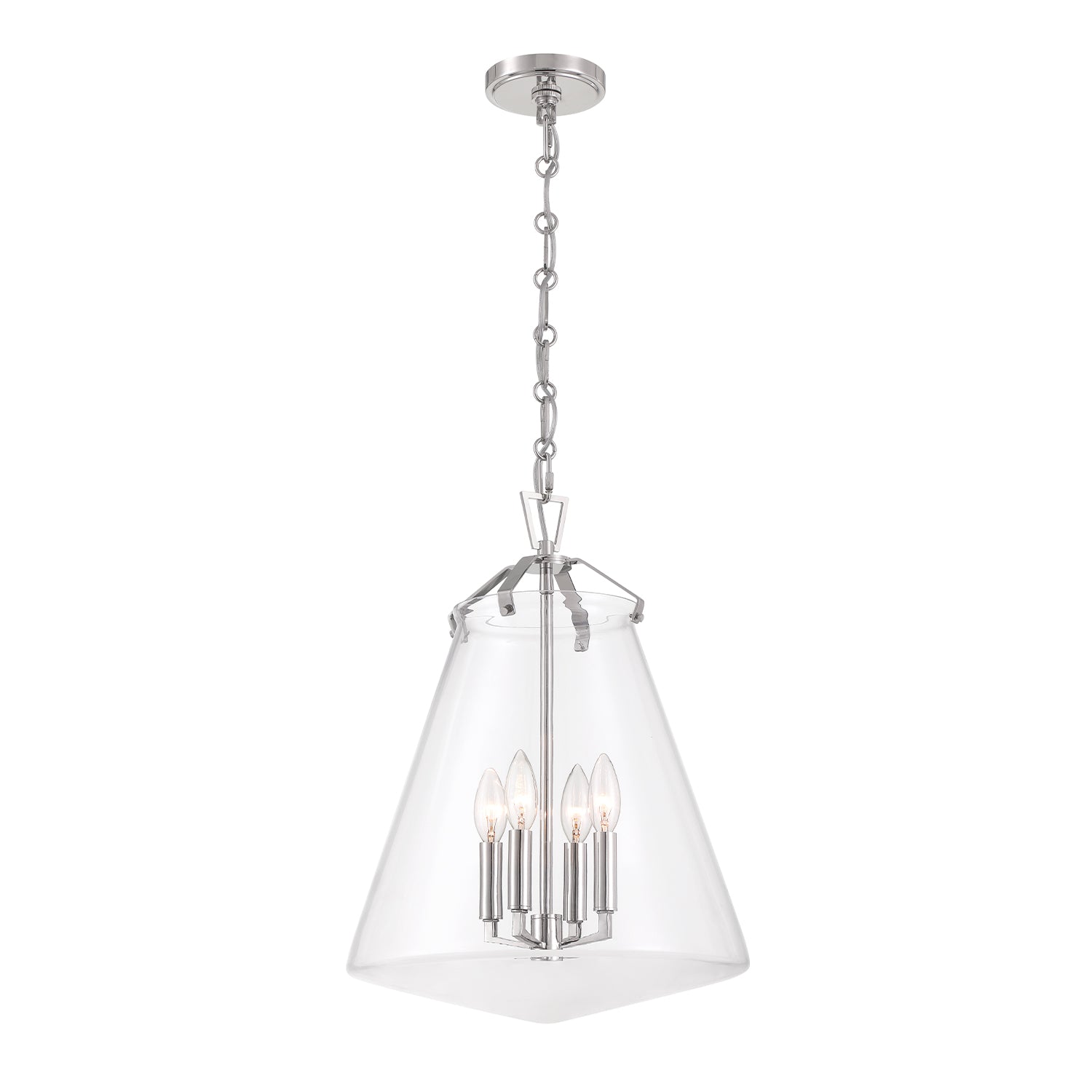 Voss 4 Light Polished Nickel Pendant