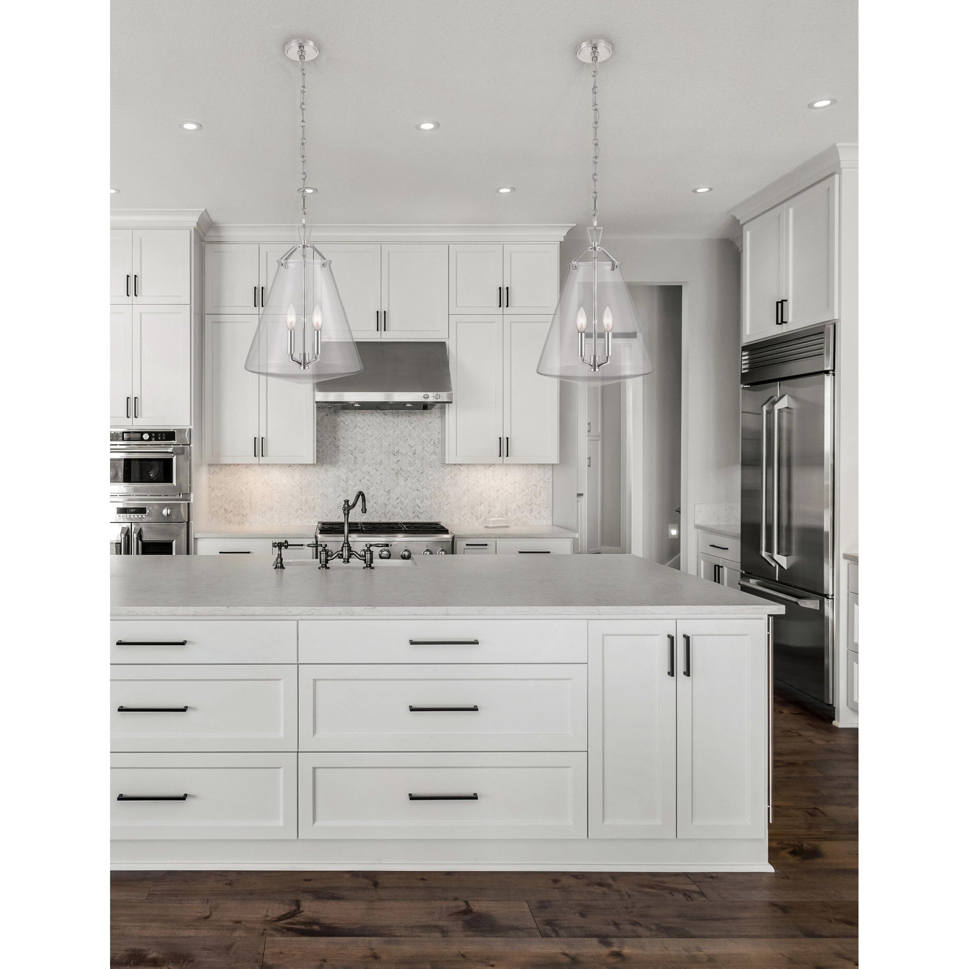 Crystorama Voss VSS-7015-PN – 15.25 Inch – 4 Light – Pendant Light – Polished Nickel – Damp Rated