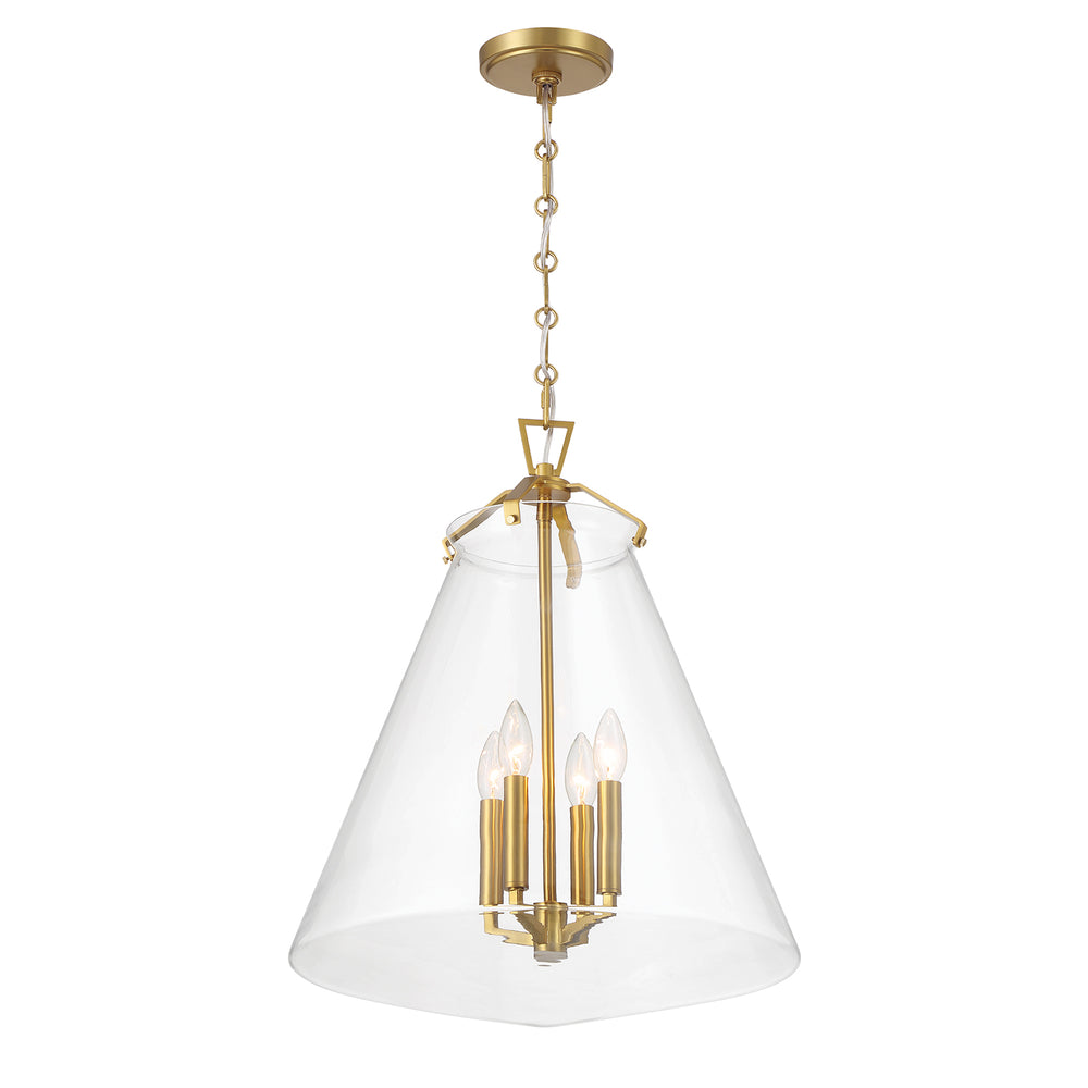 Crystorama Lighting VSS-7018-LG Pendant Light Fixture, UL Damp Rated, Luxe Gold