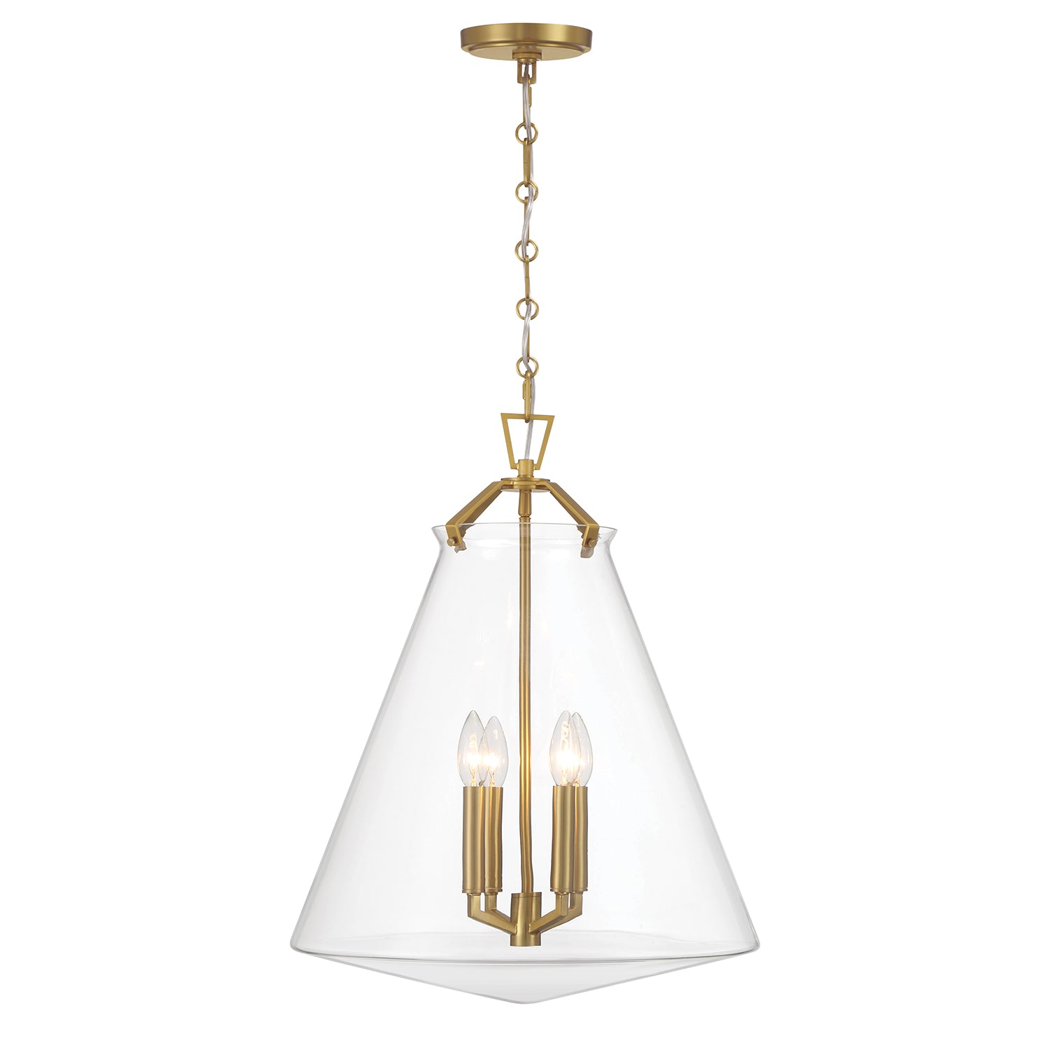 Crystorama Voss VSS-7018-LG – 18 Inch – 4 Light – Pendant Light – Luxe Gold – Damp Rated