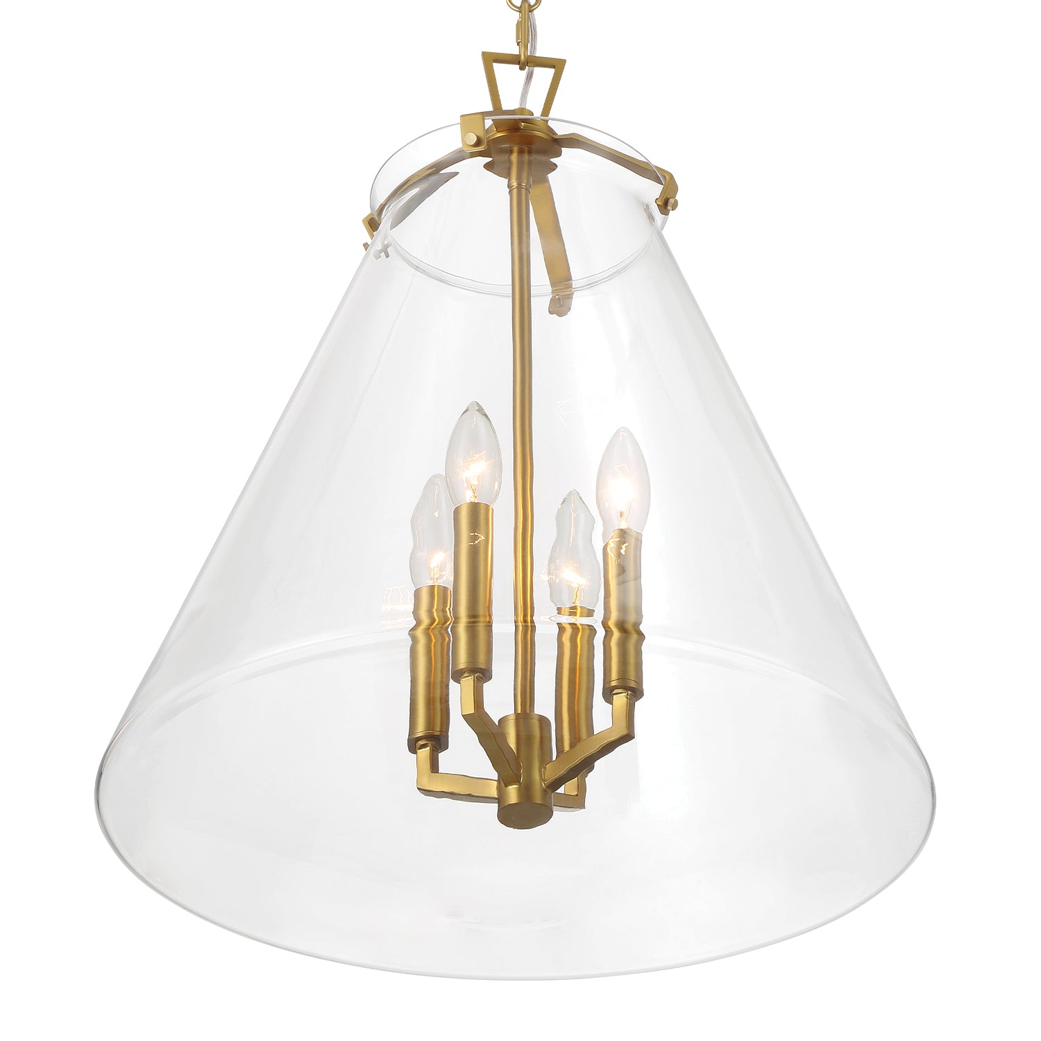 Crystorama Voss VSS-7018-LG – 18 Inch – 4 Light – Pendant Light – Luxe Gold – Damp Rated