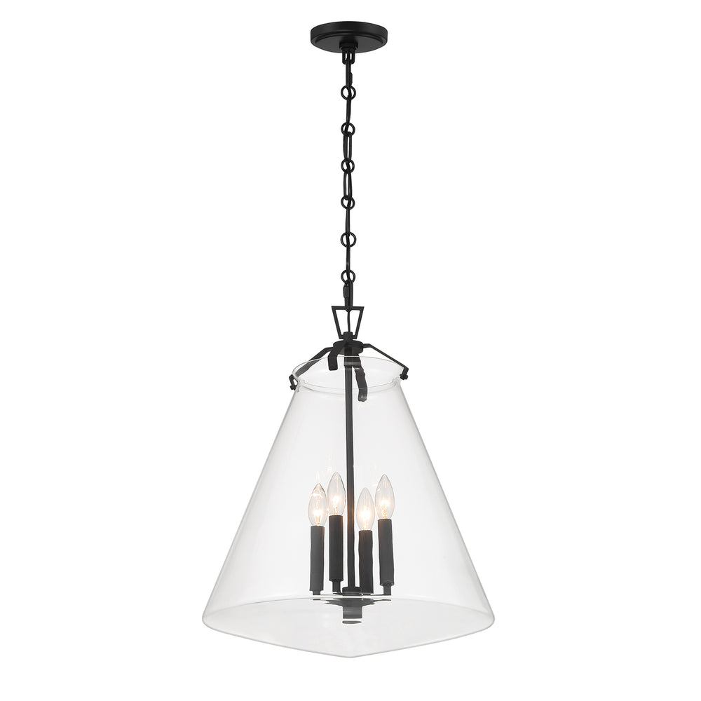 Crystorama  VSS-7018-MK Pendant Light Fixture, UL Damp Rated, Matte Black