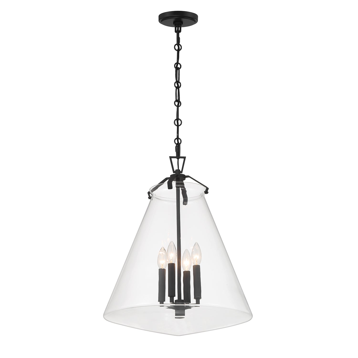 Voss 4 Light Matte Black Pendant