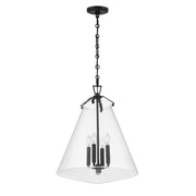 Crystorama Voss VSS-7018-MK – 18 Inch – 4 Light – Pendant Light – Matte Black – Damp Rated
