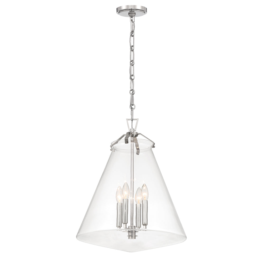 Crystorama Lighting VSS-7018-PN Pendant Light Fixture, UL Damp Rated, Polished Nickel