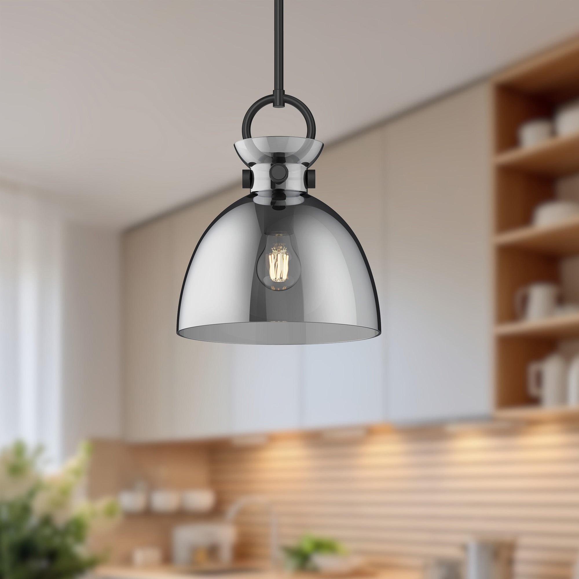Waldo 11-in Matte Black/Smoked 1 Light Pendant