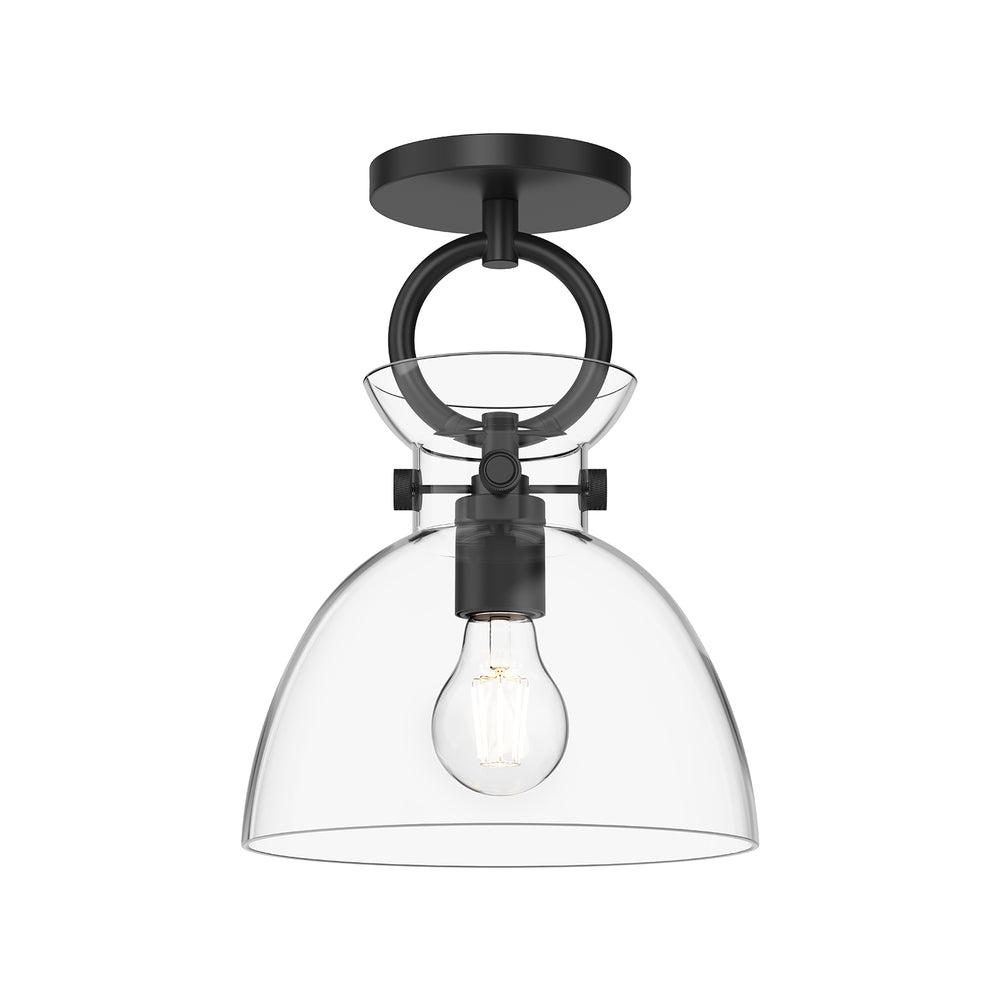 ALORA MOOD Lighting SF411809MBCL Semi Flush Mount, 60W Watt, Matte Black/Clear Glass