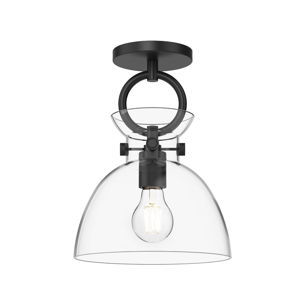 Alora Lighting WALDO SF411809MBCL Semi Flush Mt Modern - Matte Black