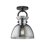 ALORA MOOD Waldo SF411809MBSM Semi Flush Mount, UL Damp Rated, Matte Black/Smoked