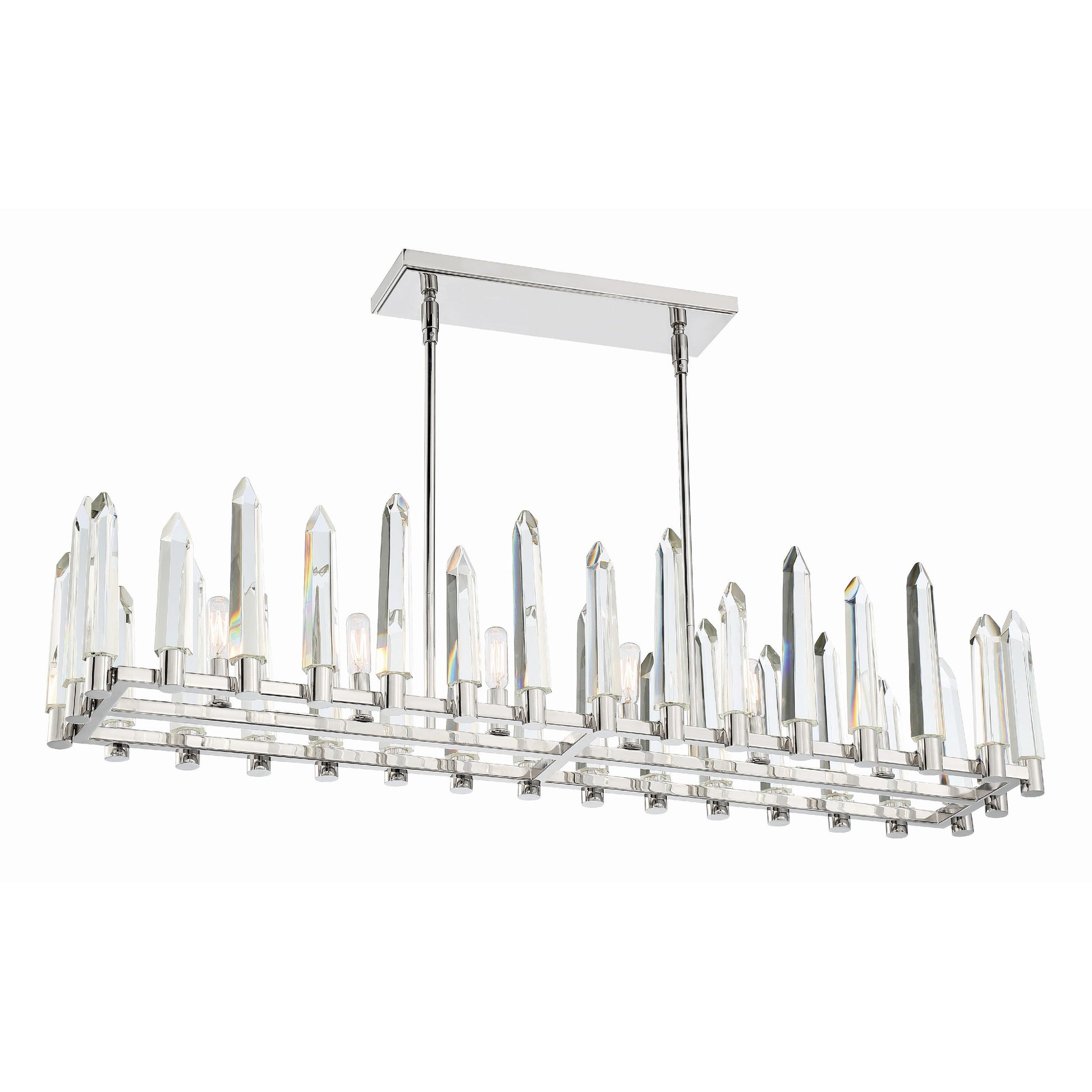 Crystorama Watson WAT-B2006-PN – 42 Inch – 6 Light – Chandelier – Polished Nickel – Damp Rated