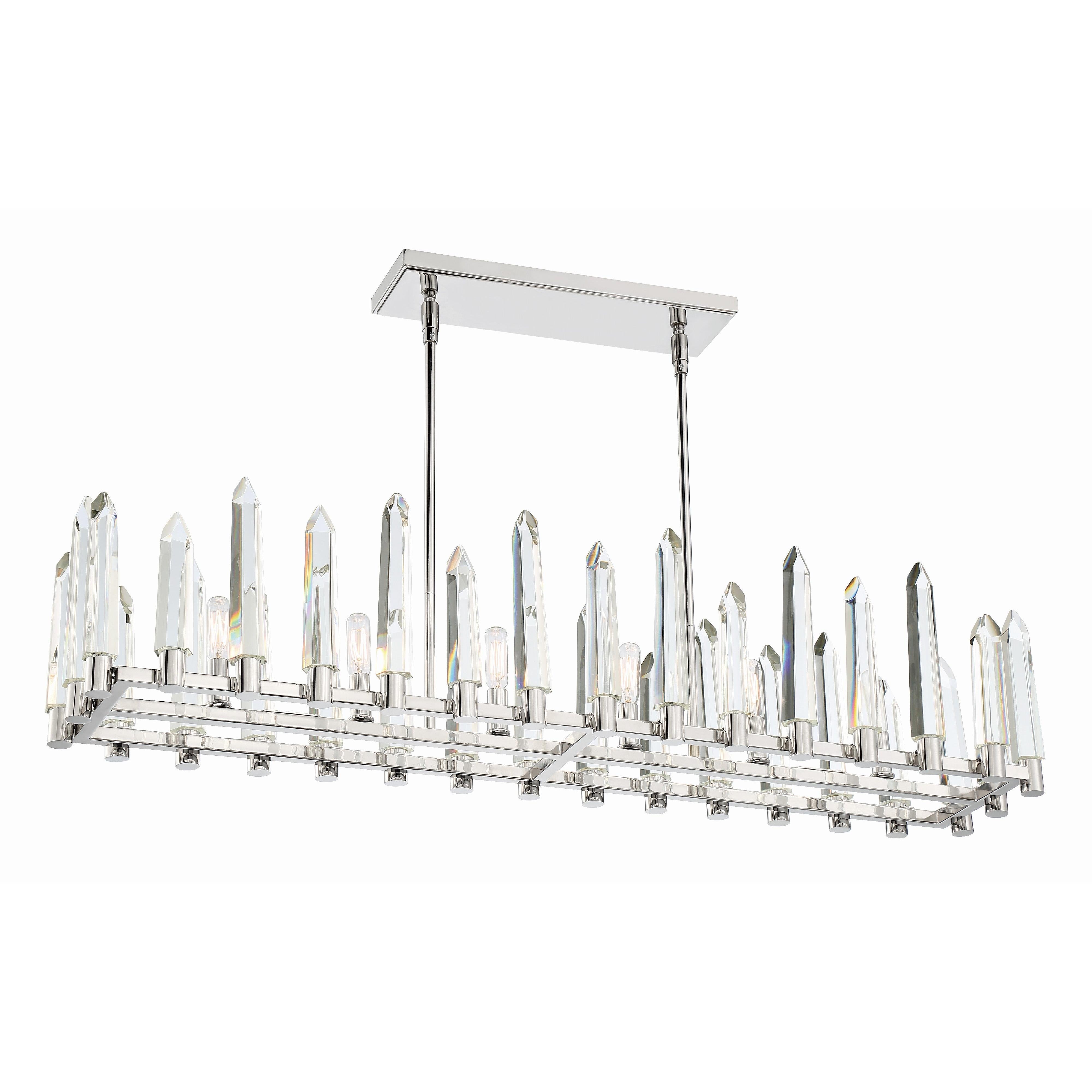 Crystorama Watson WAT-B2006-PN – 42 Inch – 6 Light – Chandelier – Polished Nickel – Damp Rated