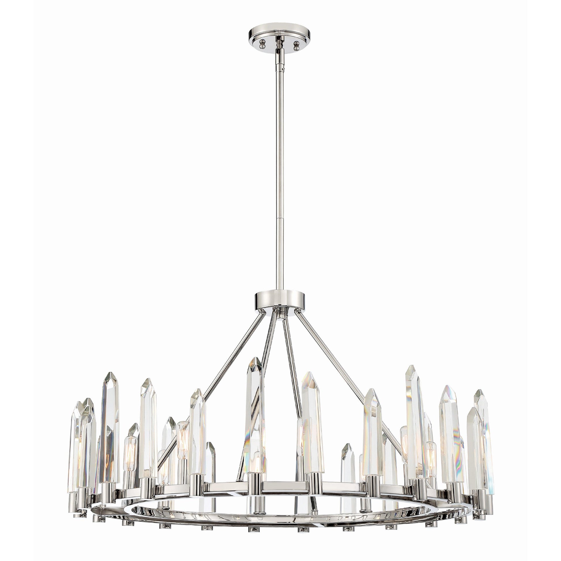 Crystorama Watson WAT-B2008-PN – 32 Inch – 8 Light – Chandelier – Polished Nickel – Damp Rated