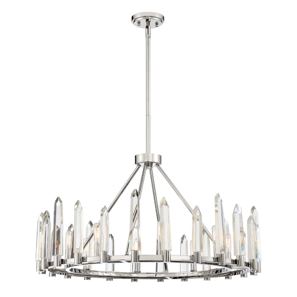 Crystorama Lighting WAT-B2008-PN Watson 8 Light Chandelier, UL Damp Ra