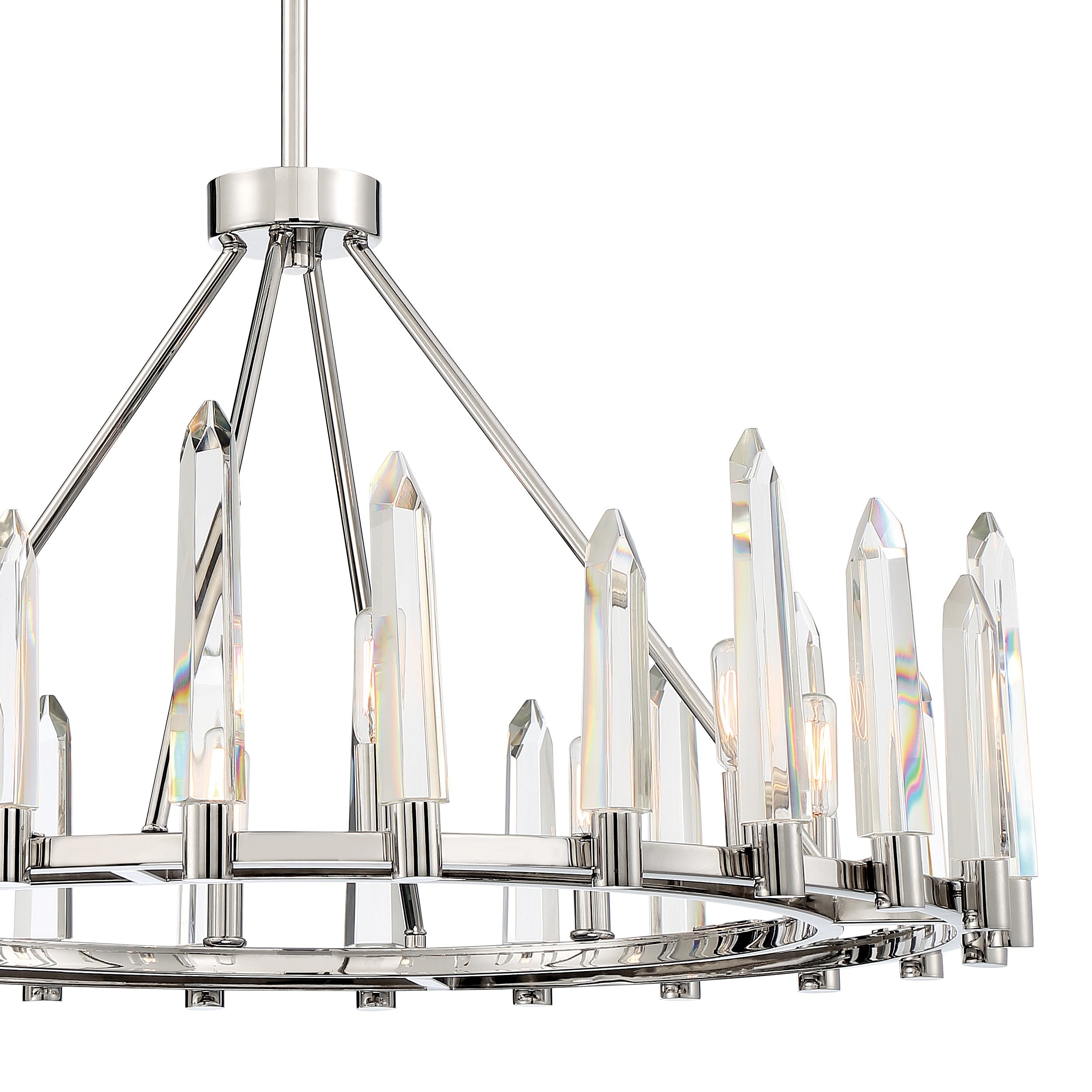 Crystorama Watson WAT-B2008-PN – 32 Inch – 8 Light – Chandelier – Polished Nickel – Damp Rated