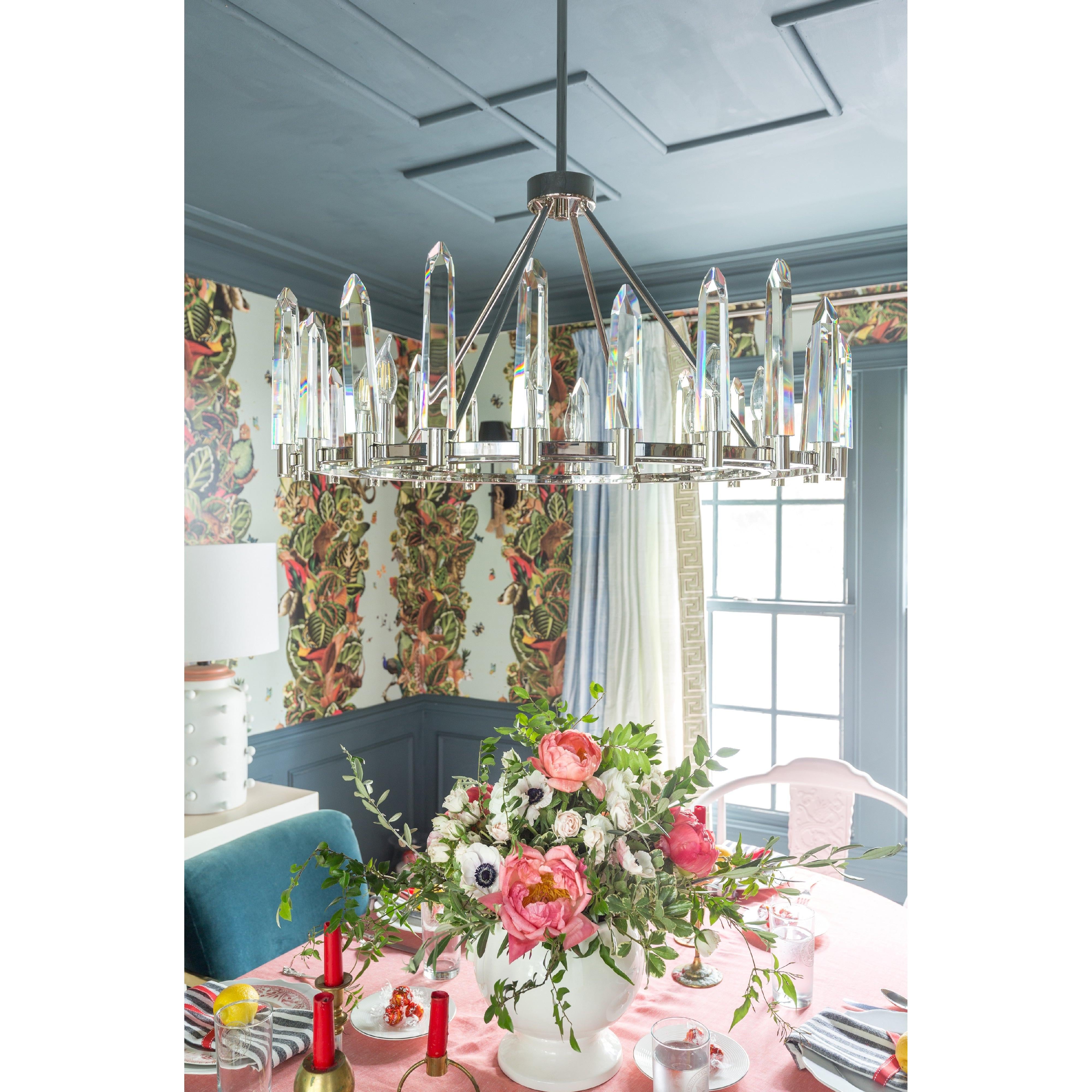 Crystorama Watson WAT-B2008-PN – 32 Inch – 8 Light – Chandelier – Polished Nickel – Damp Rated