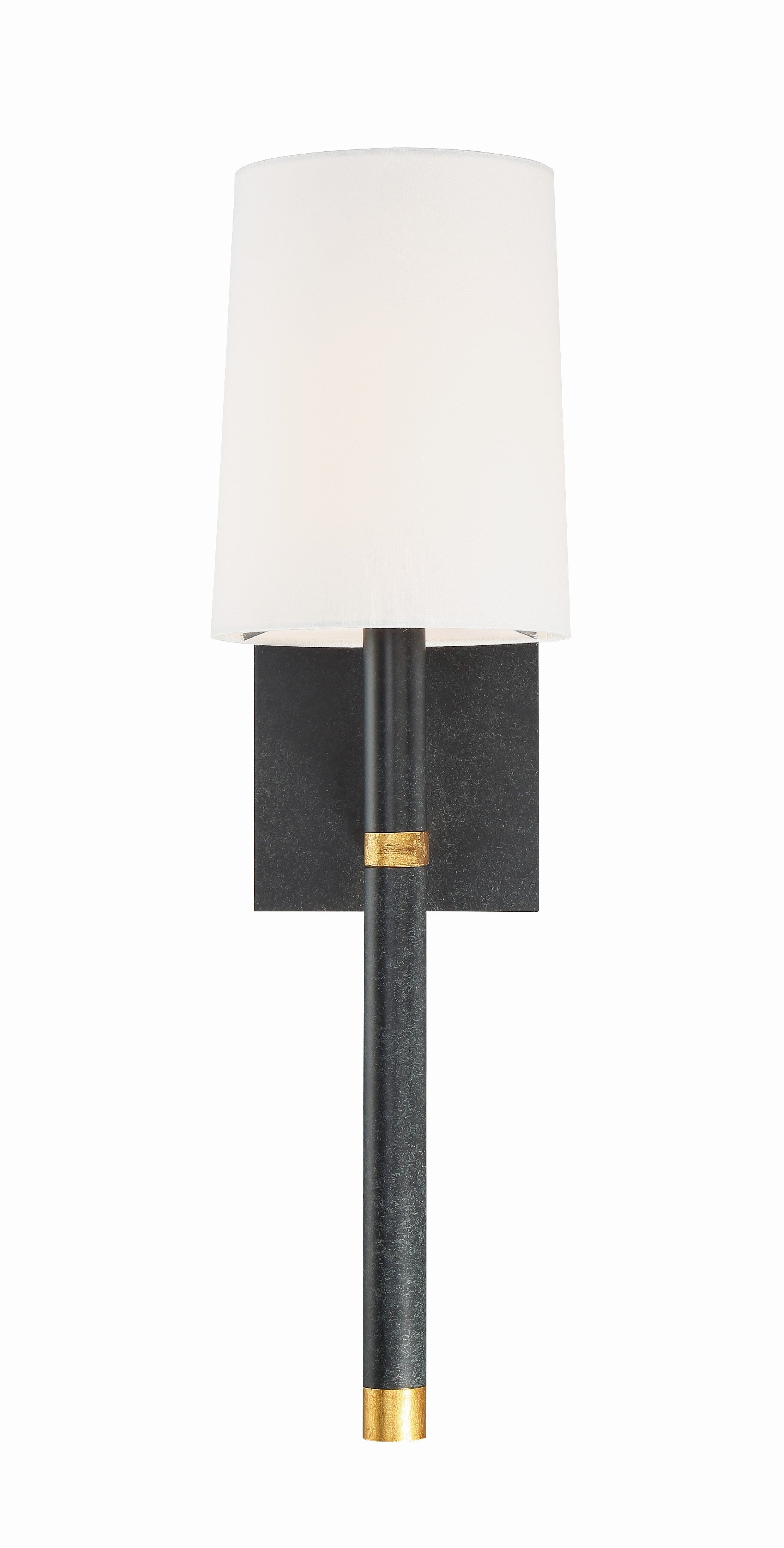 Crystorama Weston WES-9901-BK-GA – 5.5 Inch – 1 Light – Sconce – Black + Antique Gold – Dry Rated
