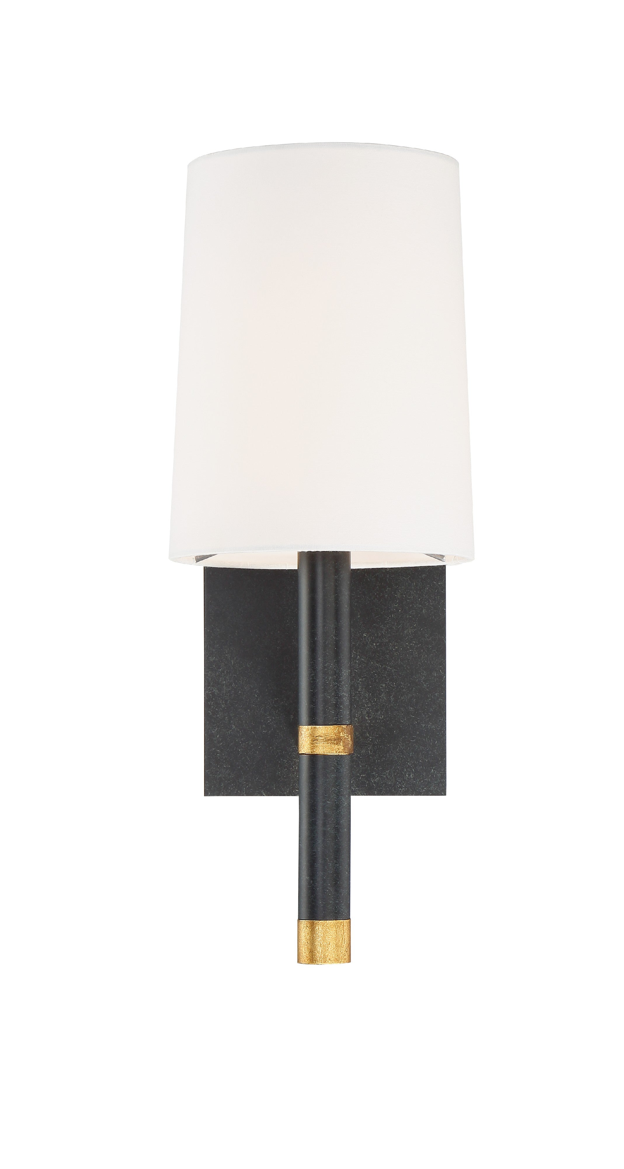 Crystorama Weston WES-9901-BK-GA – 5.5 Inch – 1 Light – Sconce – Black + Antique Gold – Dry Rated