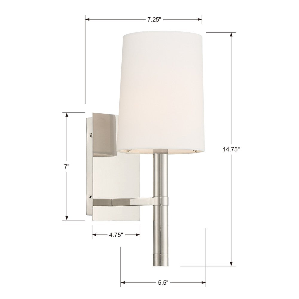 Crystorama WESTON WES-9901-PN Sconce Americana - Polished Nickel