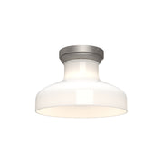 Westlake 11-in Brushed Nickel/Glossy Opal Glass 1 Light Flush Mount