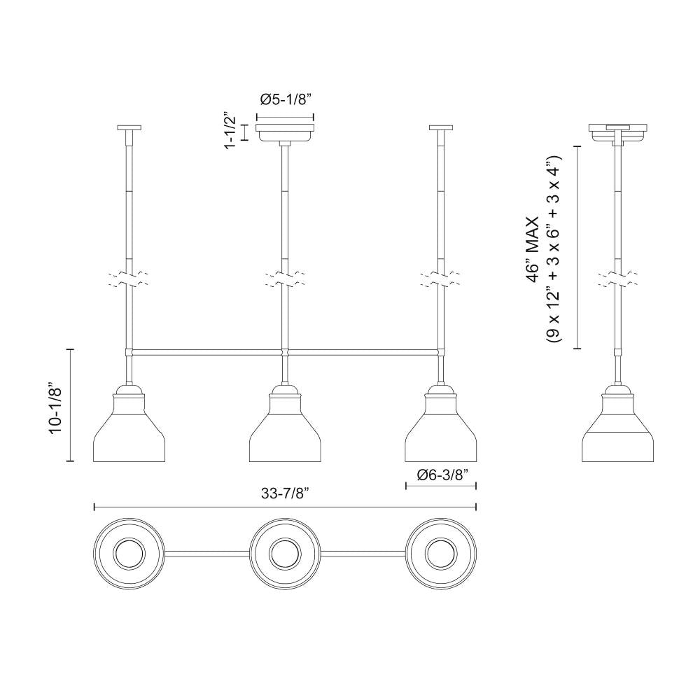 Alora Lighting WESTLAKE LP540334MBGO Pendant Modern - Black