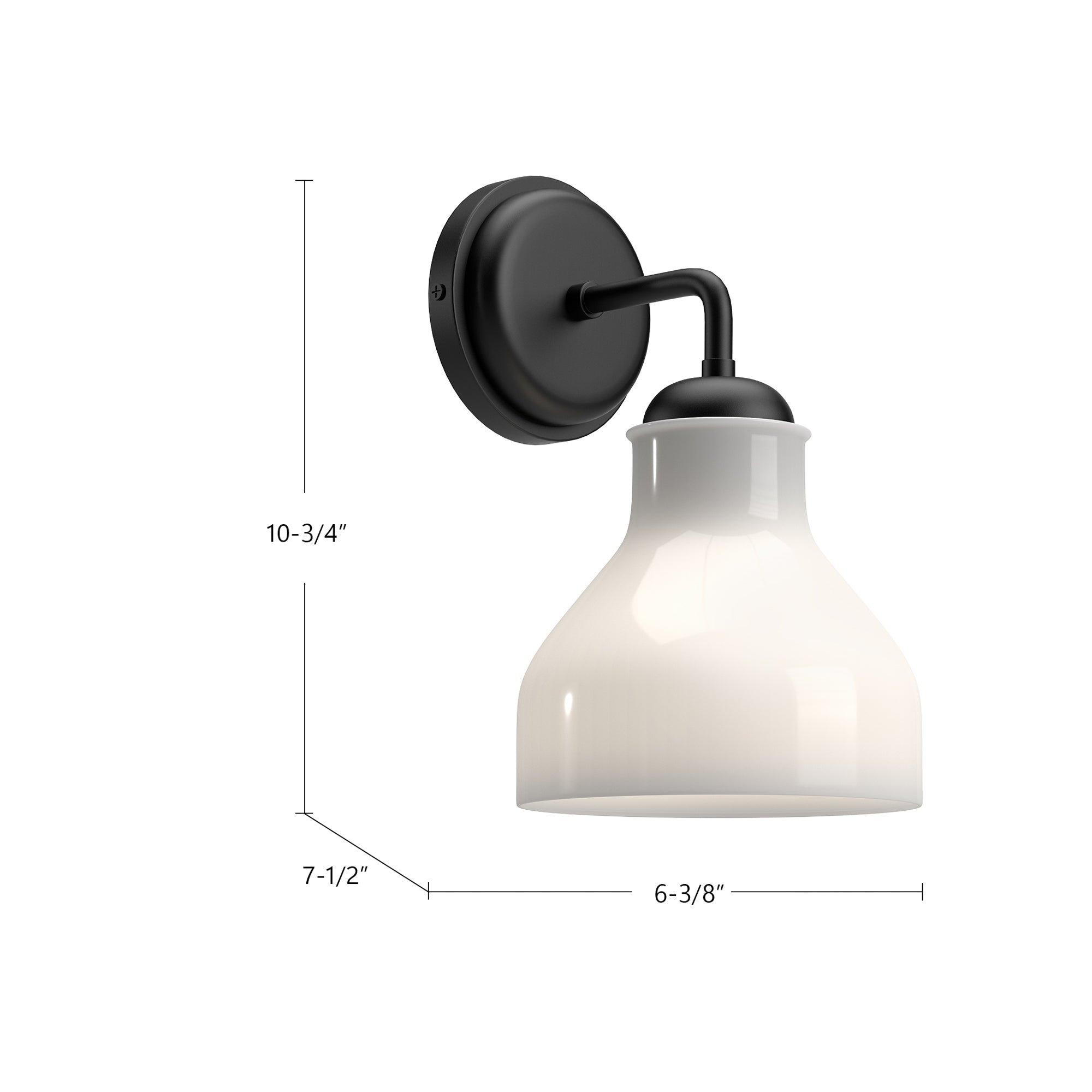 Westlake 6-in Brushed Nickel/Glossy Opal Glass 1 Light Wall/Vanity