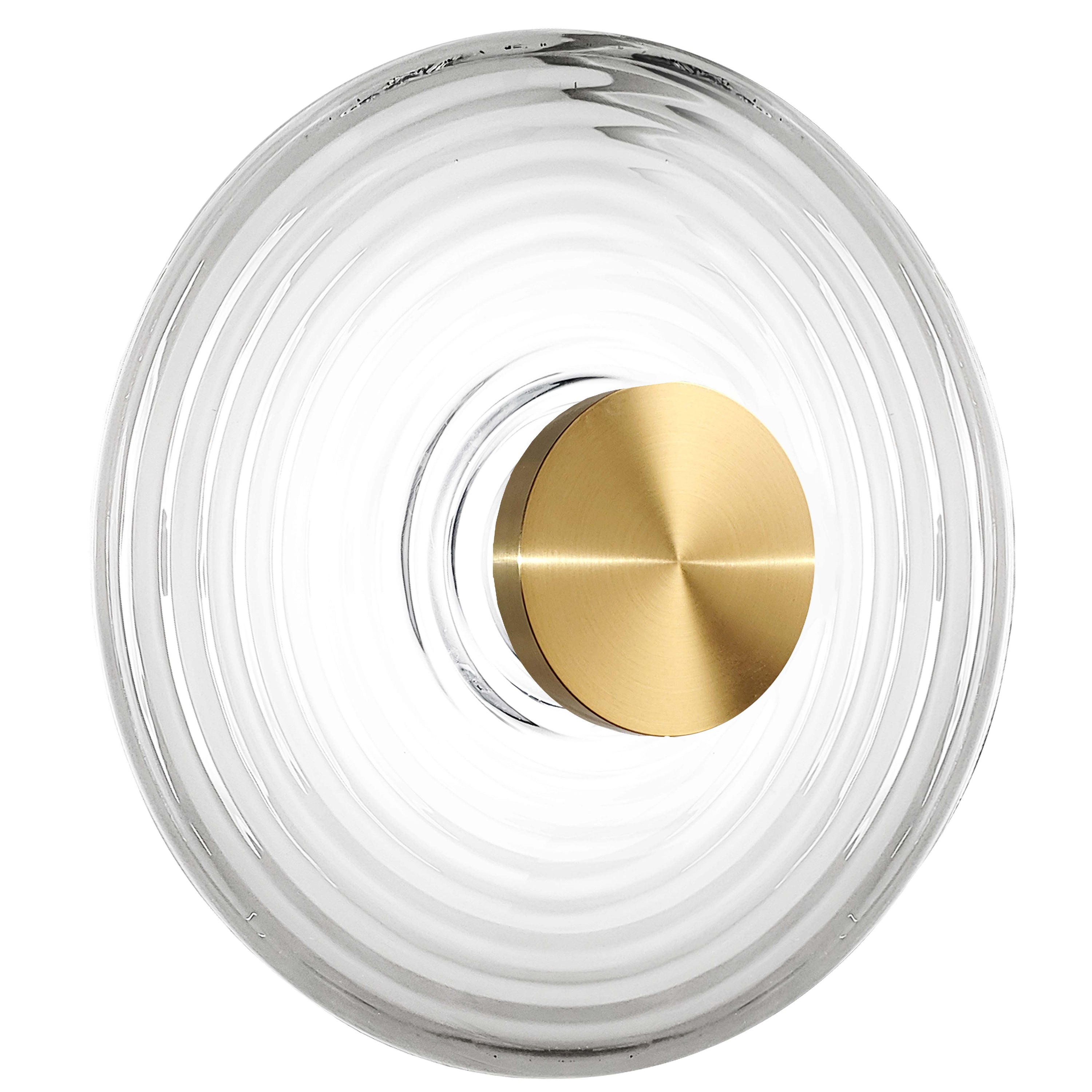 Dainolite WFD-1812LEDW-AGB-CLR 12W Wall Sconce Aged Brass with Clear Rippled Glass
