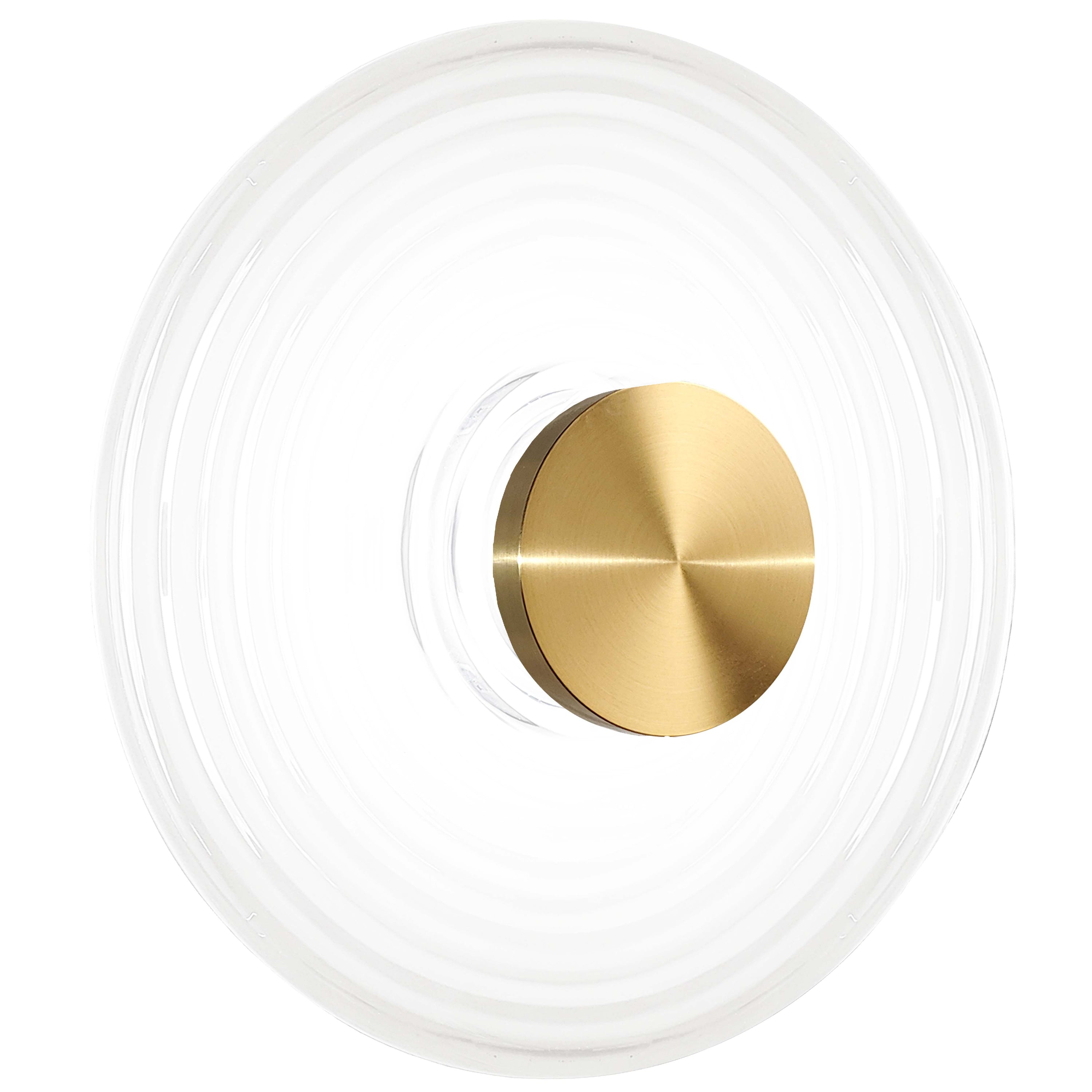 Dainolite WFD-1812LEDW-AGB-WH 12W Wall Sconce Aged Brass with White Rippled Glass
