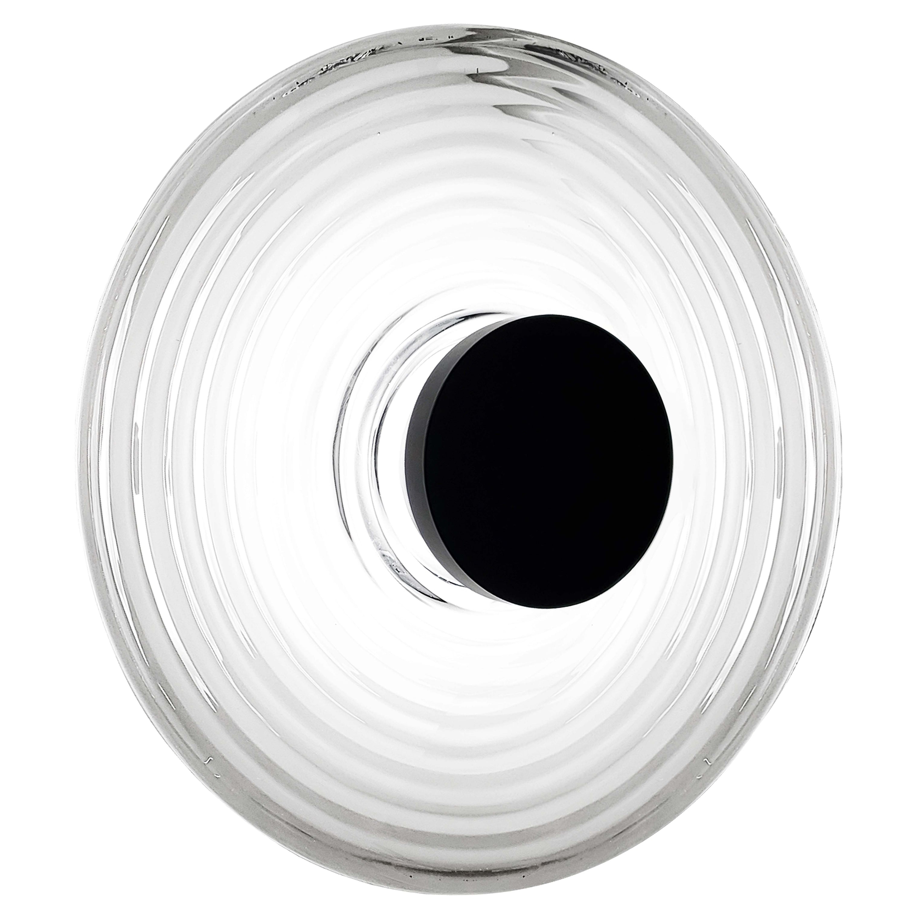 Dainolite WFD-1812LEDW-MB-CLR 12W Wall Sconce Matte Black with Clear Rippled Glass