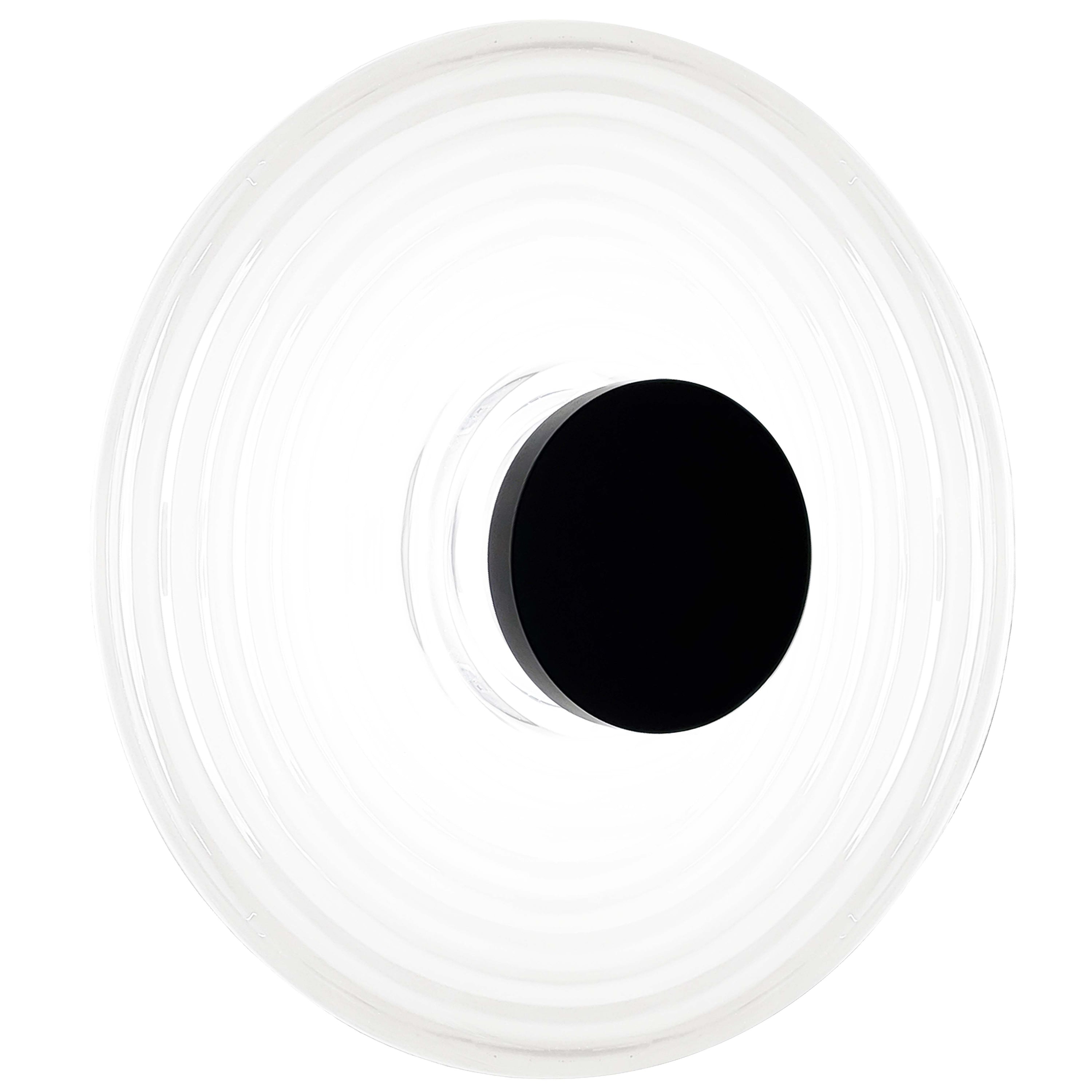 Dainolite WFD-1812LEDW-MB-WH 12W Wall Sconce Matte Black with White Rippled Glass