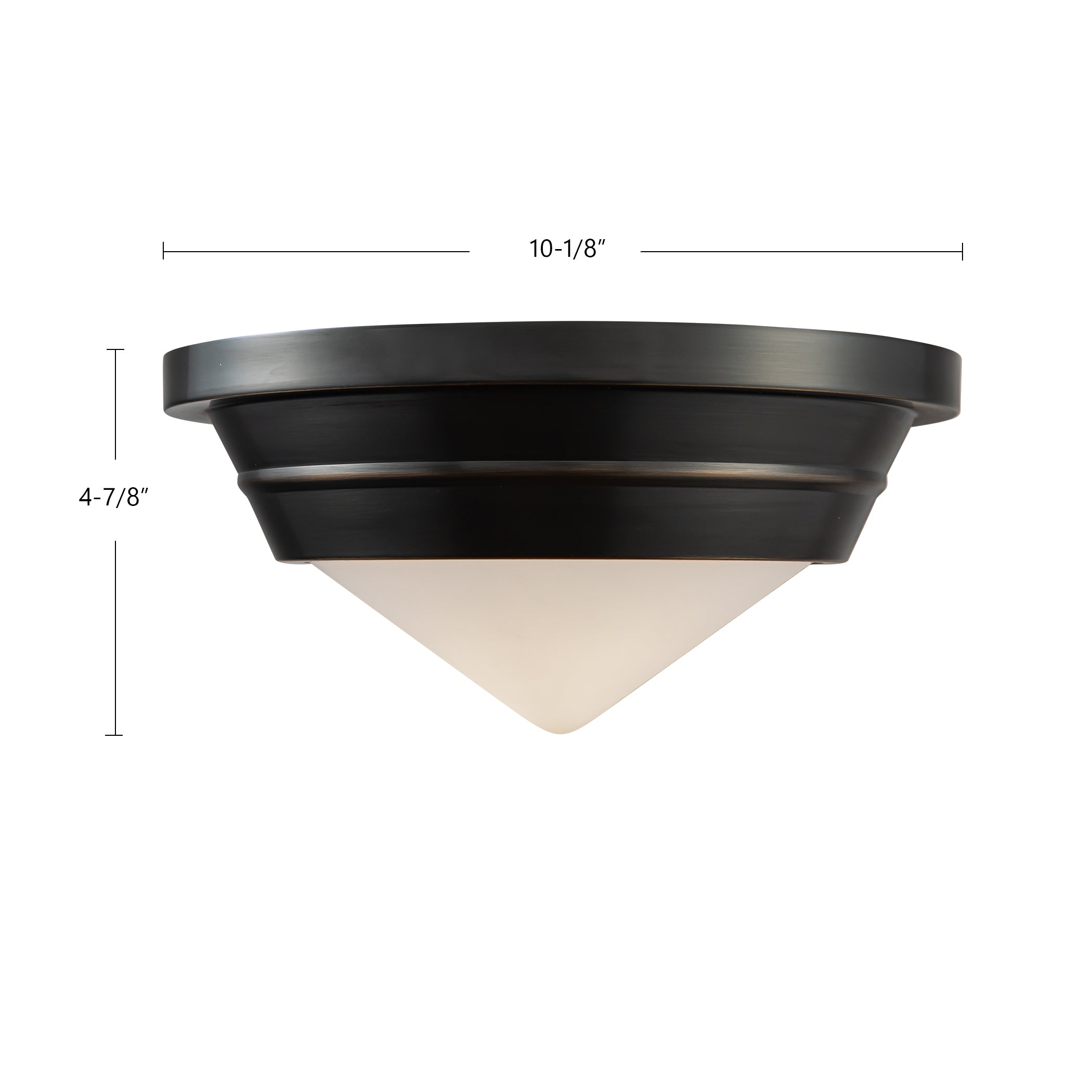 Willard 10-in Urban Bronze/Opal Matte Glass 1 Light Flush Mount