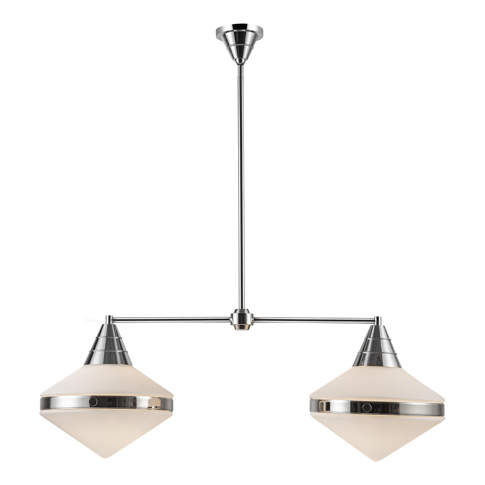 ALORA Lighting LP348241PNOP Linear Pendant, UL Damp Rated, Polished Nickel/Opal Matte Glass