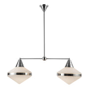 Willard 41-in Polished Nickel/Opal Matte Glass 2 Lights Linear Pendant
