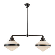 Willard 41-in Urban Bronze/Opal Matte Glass 2 Lights Linear Pendant