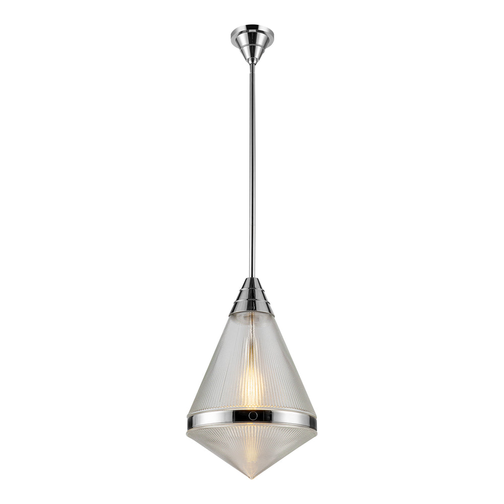 ALORA Lighting PD348022PNPG Pendant, 1 Light, Polished Nickel/Prismatic Glass