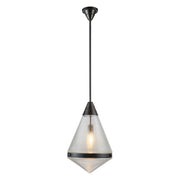 Willard 22-in Urban Bronze/Prismatic Glass 1 Light Pendant