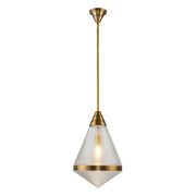 Willard 22-in Vintage Brass/Prismatic Glass 1 Light Pendant