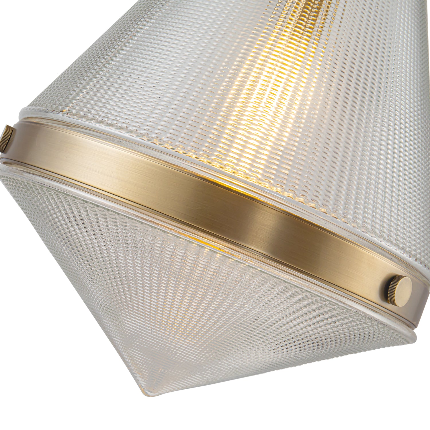 Willard 22-in Vintage Brass/Prismatic Glass 1 Light Pendant