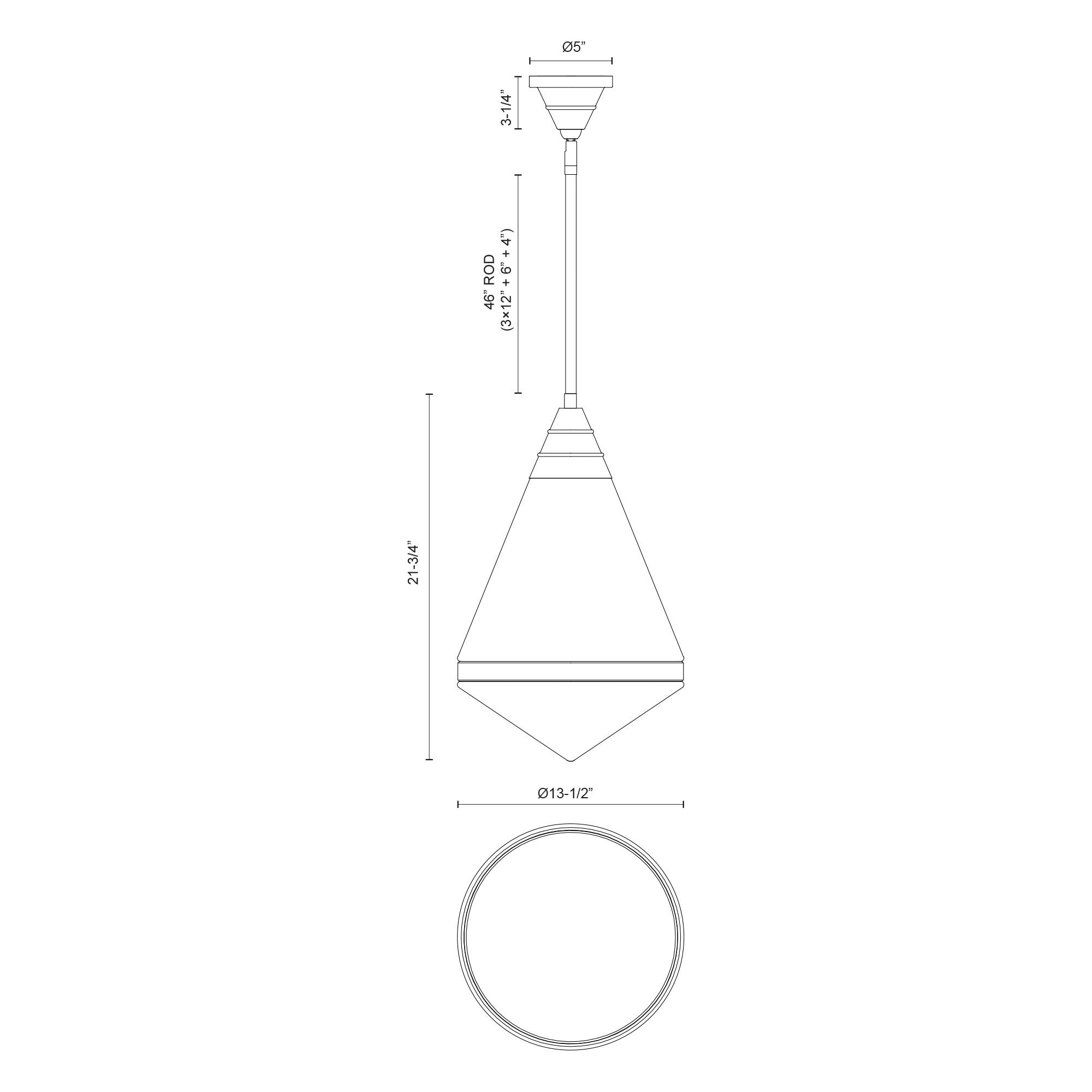 Willard 22-in Polished Nickel/Opal Matte Glass 1 Light Pendant