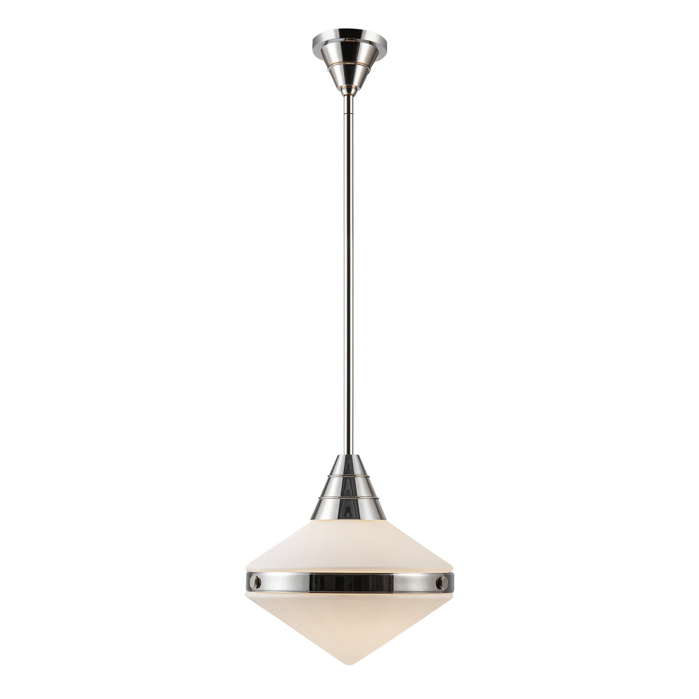 ALORA Lighting PD348114PNOP Pendant Light Fixture, UL Damp Rated, Polished Nickel/Opal Matte Glass